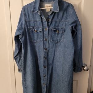 Vintage 90's Denim Dress Cotton Ginny Plus size Small.  Equal to a size 16